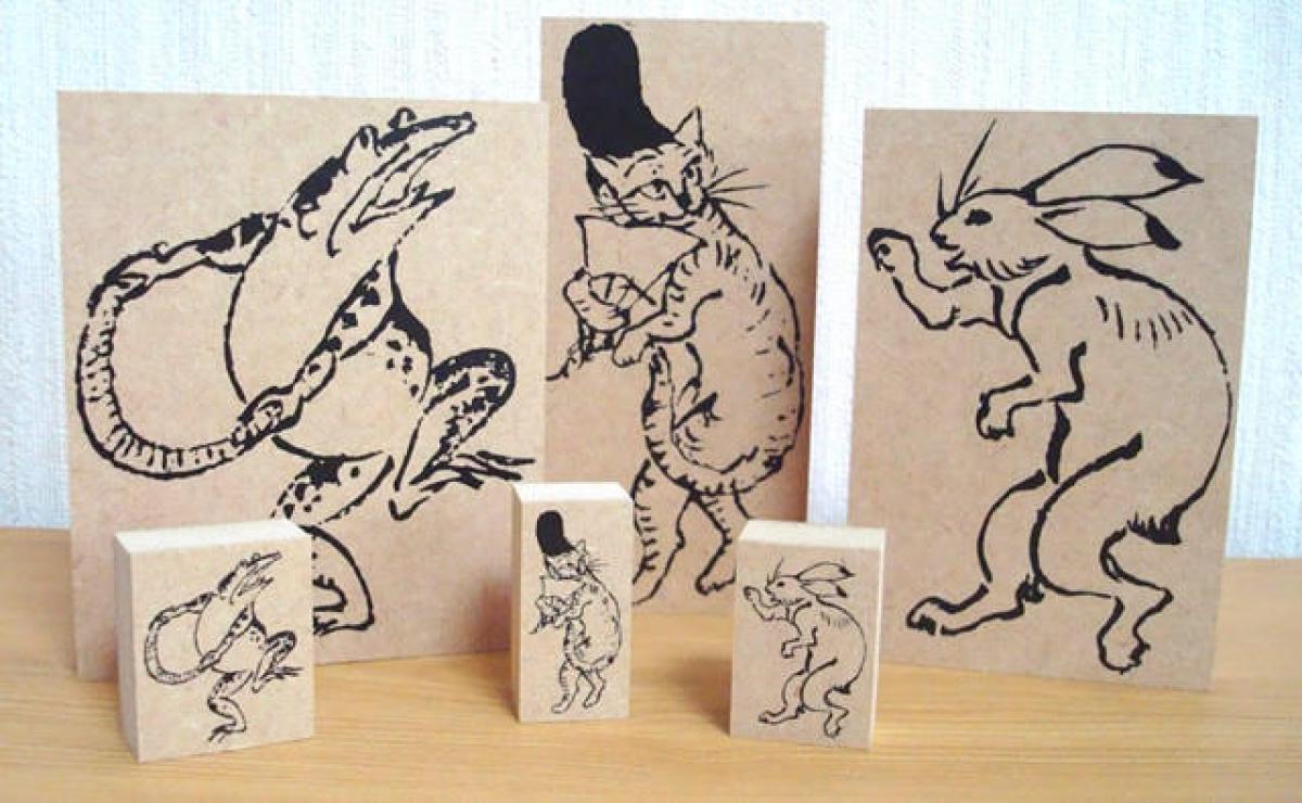 新製品 鳥獣戯画スタンプ の新サイズ作成でクラウドファンディングを開始