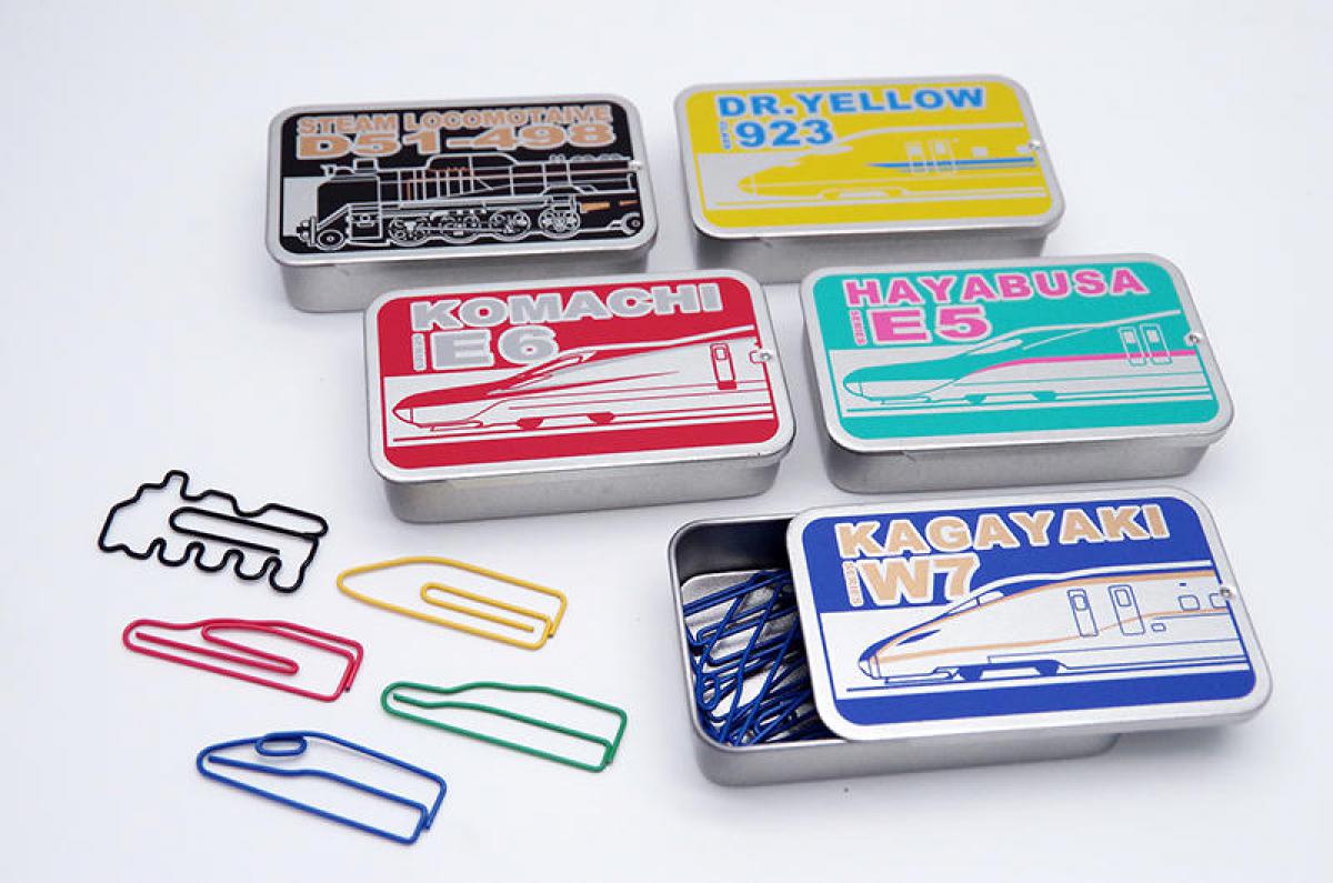 新製品】新幹線型・機関車型のクリップ「鉄缶クリップ」｜