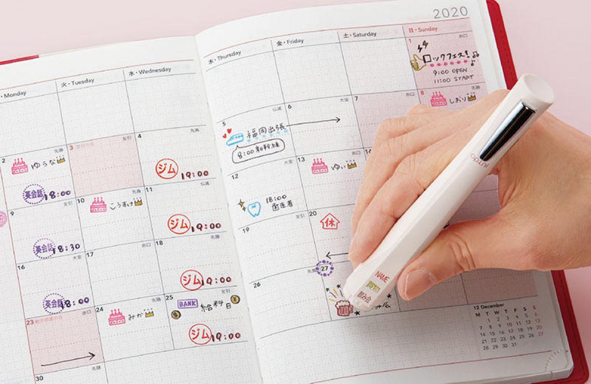 新製品 手帳用スタンプと2色ペンが一つになった オピニ 手帳のはんこペン 新製品 手帳用スタンプと2色ペンが一つになった オピニ 手帳のはんこペン
