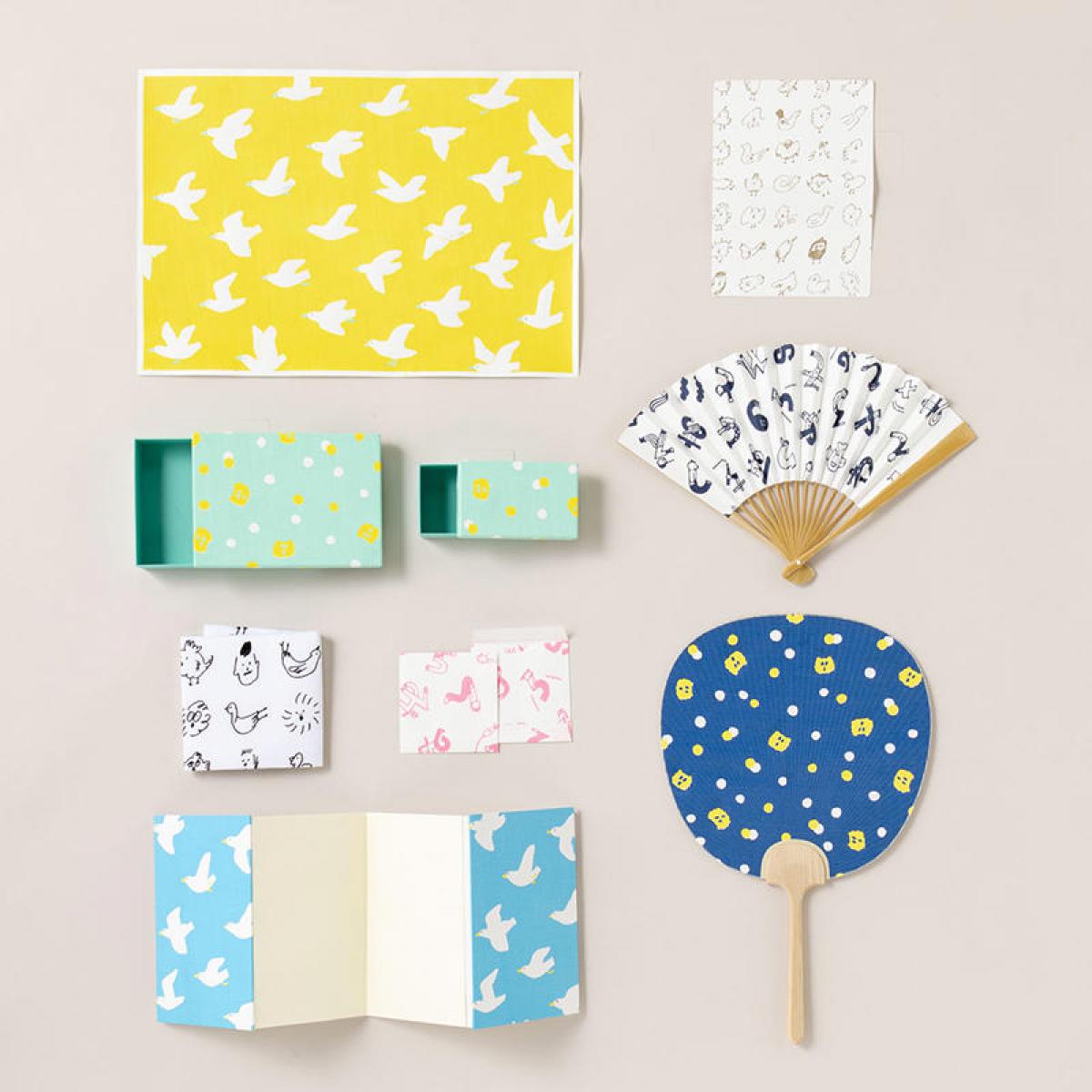 新製品 伝統工芸 かわいい Aiueoの木版和紙アイテム