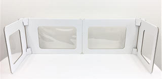 【新製品】透明シートの窓が付いた段ボール製卓上パーテーション