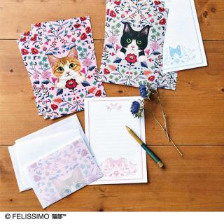 【新製品】イラストレーター霜田有沙さんが描く「猫とお花のレターセット」