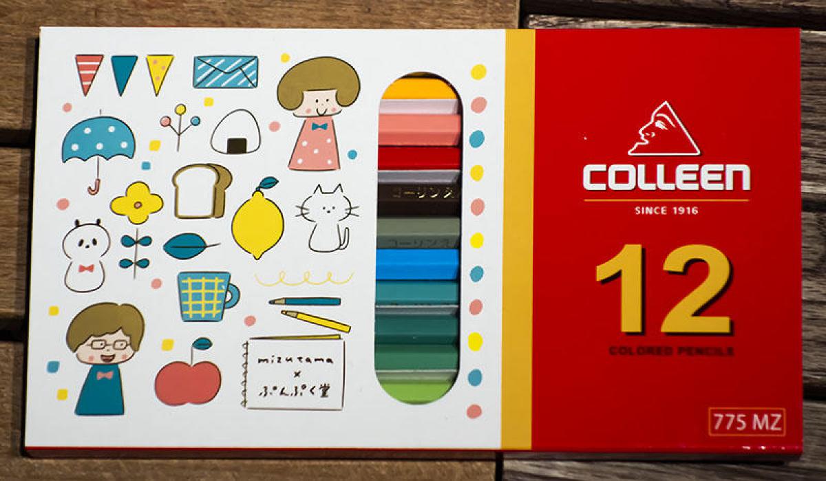 新製品】ぷんぷく堂プロデュース「mizutama×コーリン色鉛筆12色セット