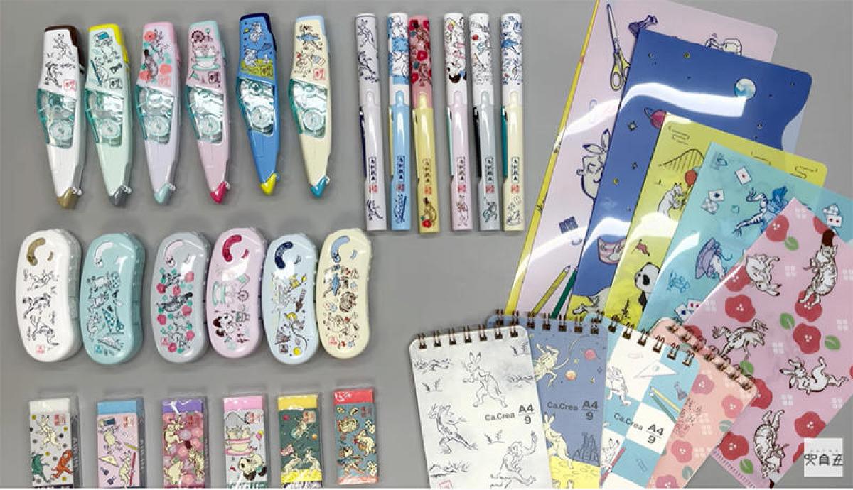 連載 文具王の動画解説 362 プラス アートコラボ鳥獣人物戯画柄文具 21 1 22発売