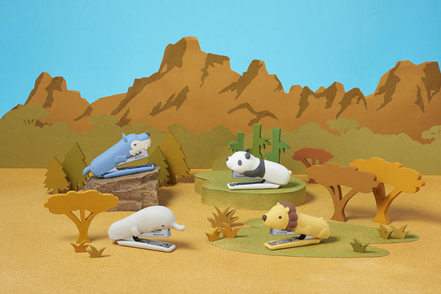 新製品 かわいい動物のシリコンカバーホッチキス りくちのいきもの