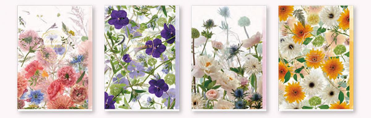 新製品 日比谷花壇とコラボ ハーバリウム がモチーフのクリアファイル マルチケース