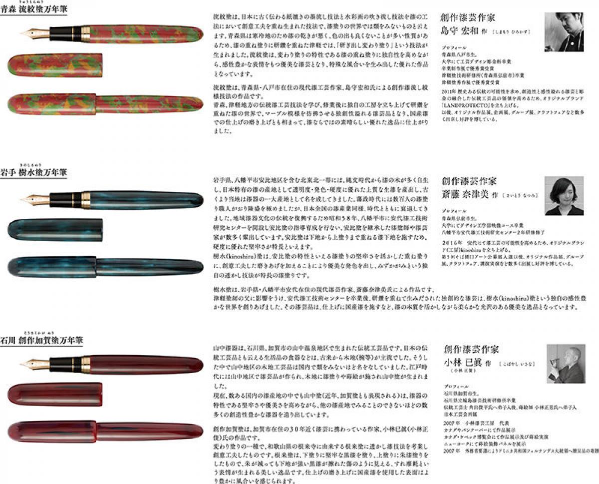 新製品】日本各地の伝統漆芸を用いた万年筆シリーズの第二弾｜
