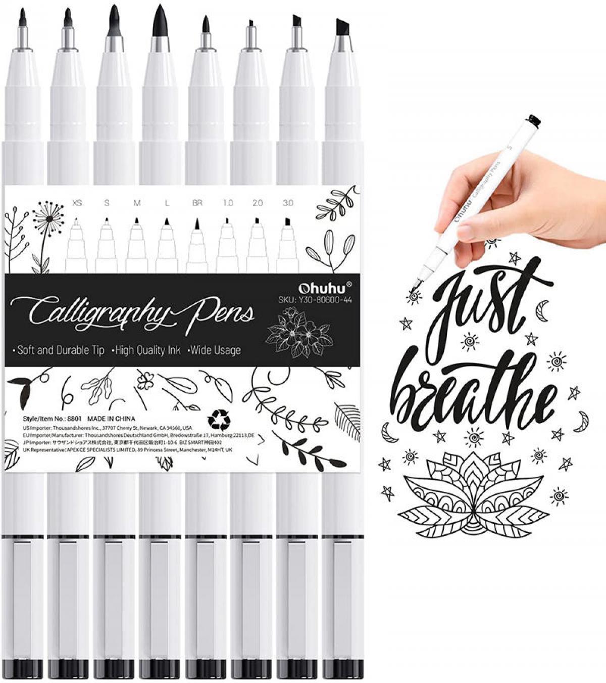 新製品】イラストから文字創作まで幅広く活躍する「Ohuhu水性ペン8本