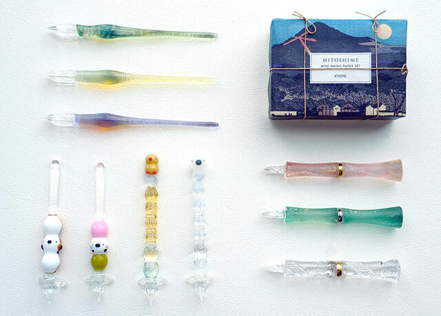 Kawanishi Glass ガラスペン 木製ケース付き Kawanishi Glass ガラスペン 木製ケース付き