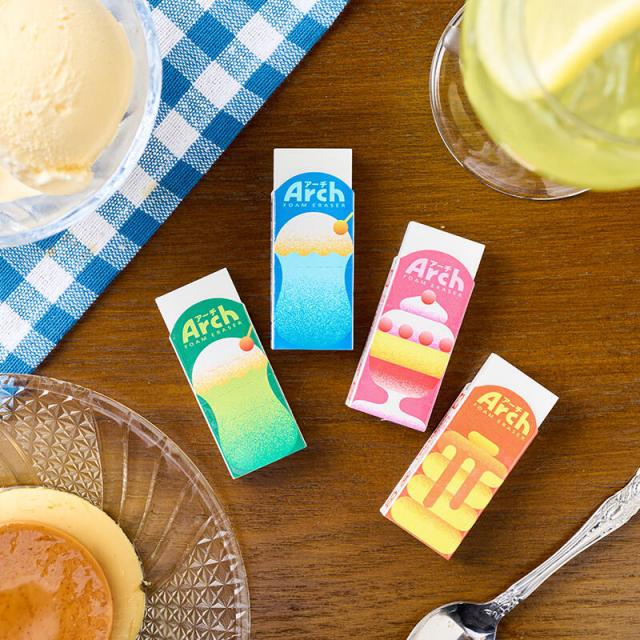 新製品】レトロ喫茶をイメージ。「アーチ消しゴム」発売10周年限定商品