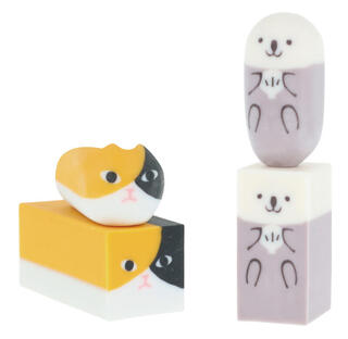 【新製品】「育てる消しゴム」シリーズに「ネコゴム ミケ」「ウミゴム ラッコ」が仲間入り