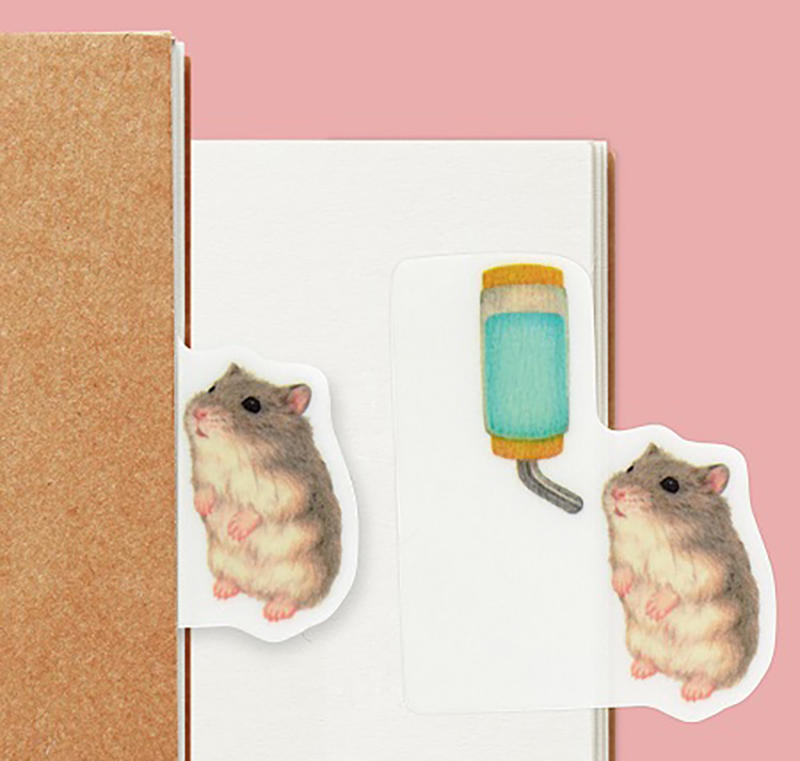 ハムスターといっしょ 台紙 新製品】ハムスターたちの「あるある」なしぐさが楽しめる付箋｜