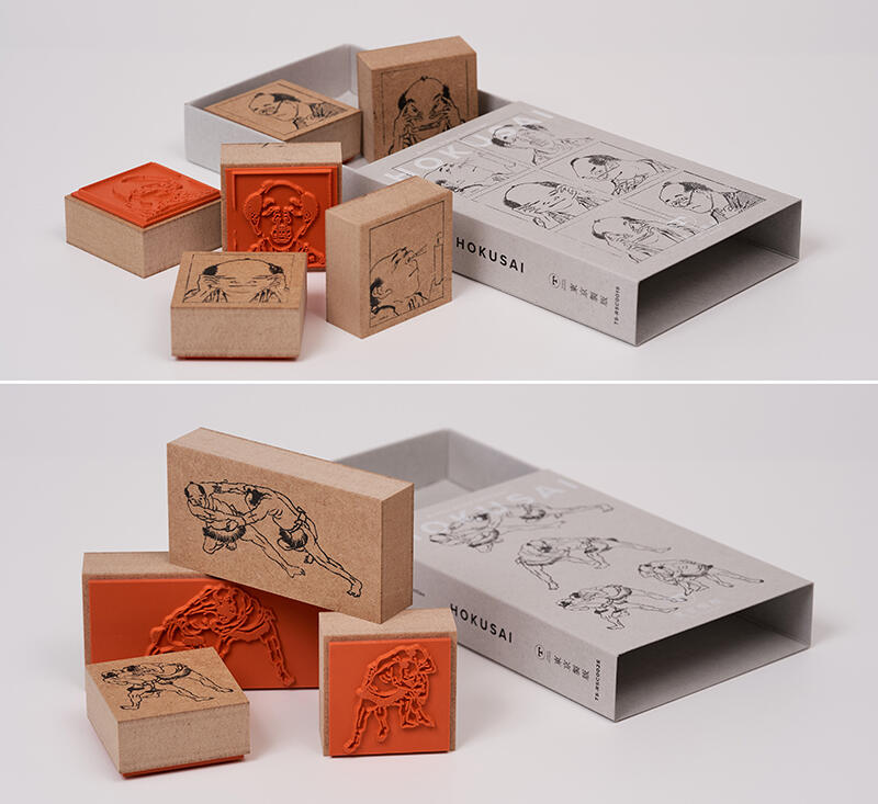 新製品】「北斎漫画」がラバースタンプで甦る！｜