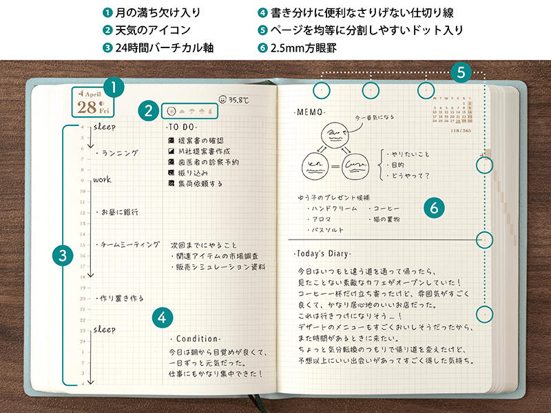 新製品】1日2ページで思いのままに記録ができる「hibino」2023年版｜